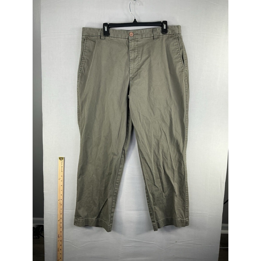 Dockers Men's Chino Pants Olive Green Flat Front Stretch Size 38x30